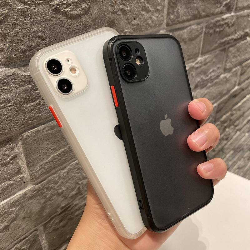 Soft Case Bumper Silikon Matte Transparan Shockproof Untuk iPhone 13 12 Mini SE 2022 2020 6 6S 7 8 Plus