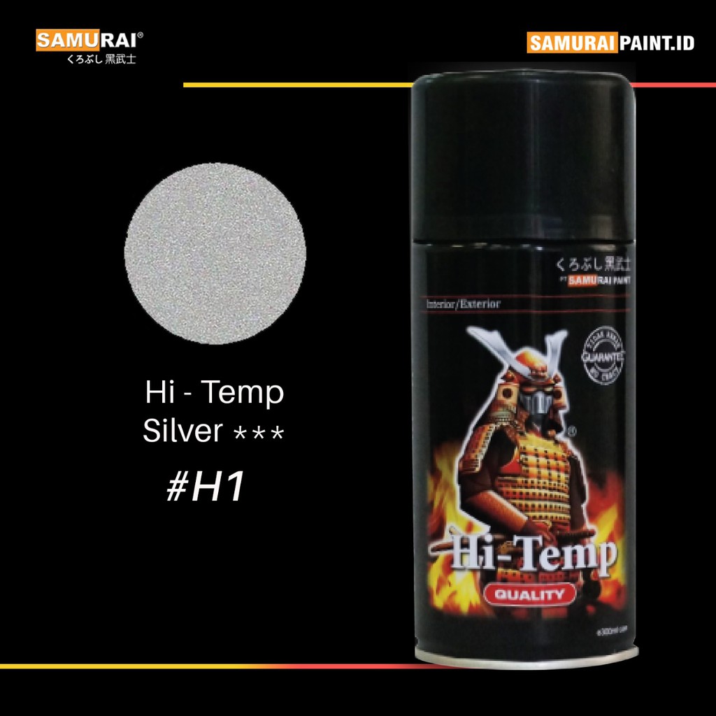 Samurai Paint Hi temp #H1 ( isi 300Ml &amp; warna silver doff ) cat knalpot , cat samurai tahan panas