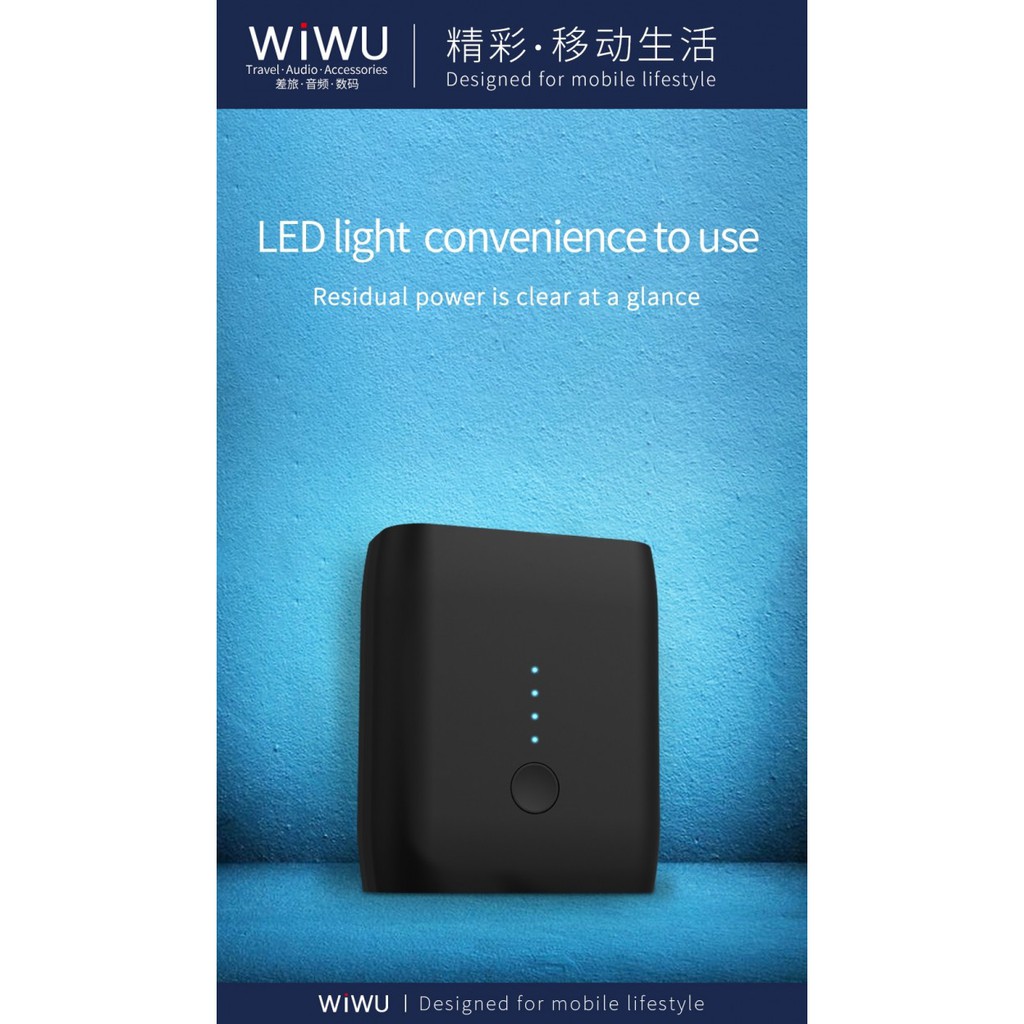 WIWU POWER CUBE HKL-USB37 - 2-in-1 Power Bank 5000mAh and Wall Charger