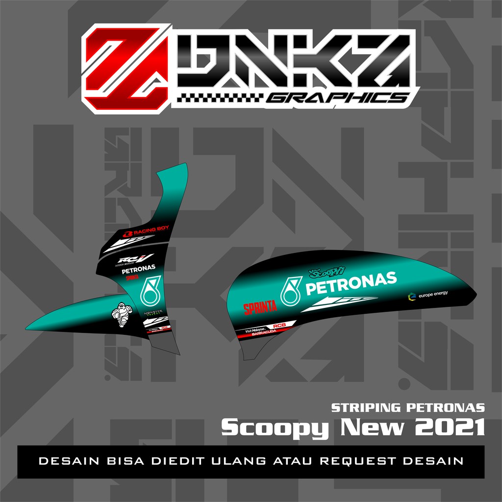 Stiker Scoopy New 2021 Decal Striping Scoopy 2021 Premium Racing Petronas