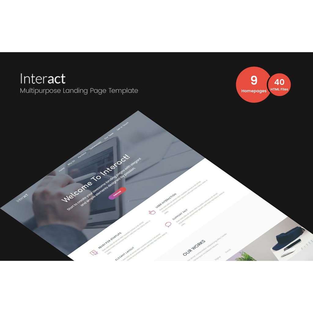 Landing HTML Page - Interact Multipurpose Landing HTML Page Template