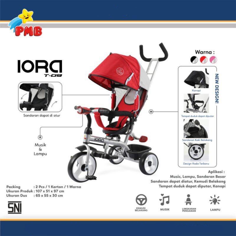 Sepeda Anak Roda 3 Tiga PMB Iora T-10, T-09, T-17, T-18 Sepeda Stroller