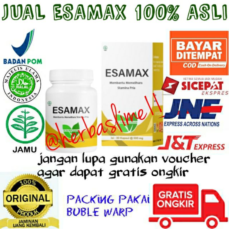 ESAMAX ASLI ORIGINAL ESAMAX OBAT HERBAL SUPLEMEN PRIA KUAT DAN BESAR AMPUH