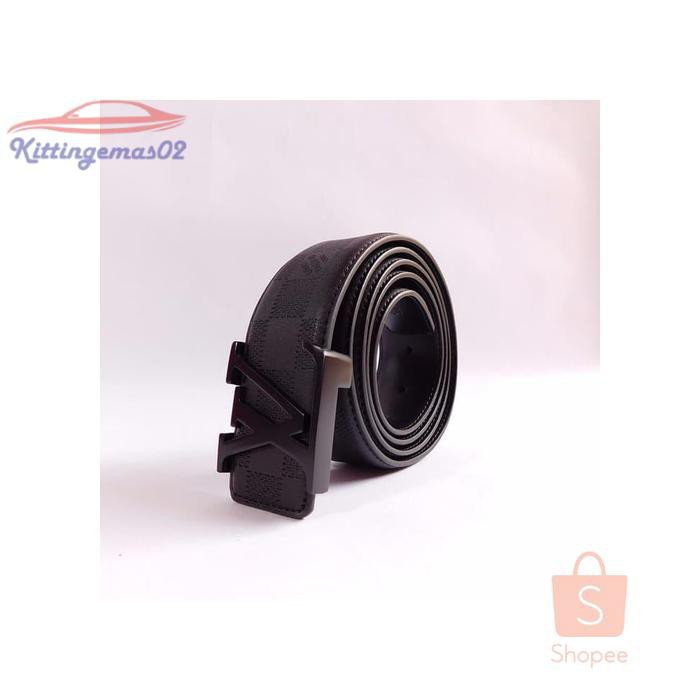IKAT PINGGANG PRIA GESPER SABUK KTG2I494 LV BLACK | LV AZURE BLACK BELT IMPORT