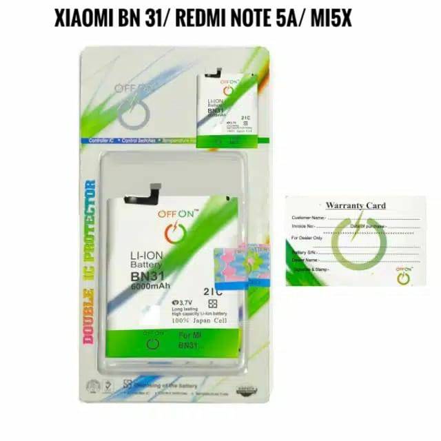 Baterai Batre Batere Double Power OFFON Xiaomi BN31 Redmi Note 5A Mi 5X  Redmi Note 5A Prime Redmi S2 Mi A1 Origiinal Battery