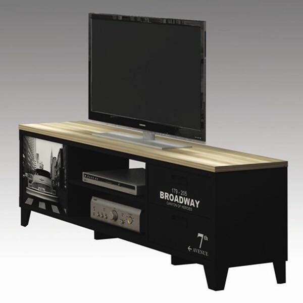 Meja TV / Rak TV Stand Broadway Hitam