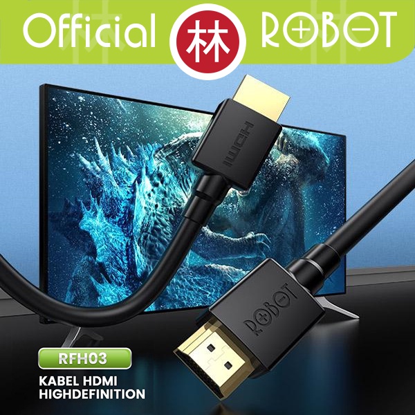 ROBOT RFH03 Kabel HDMI 2.0 Cable High Definition 3D 4K*2K HD 3M Ori