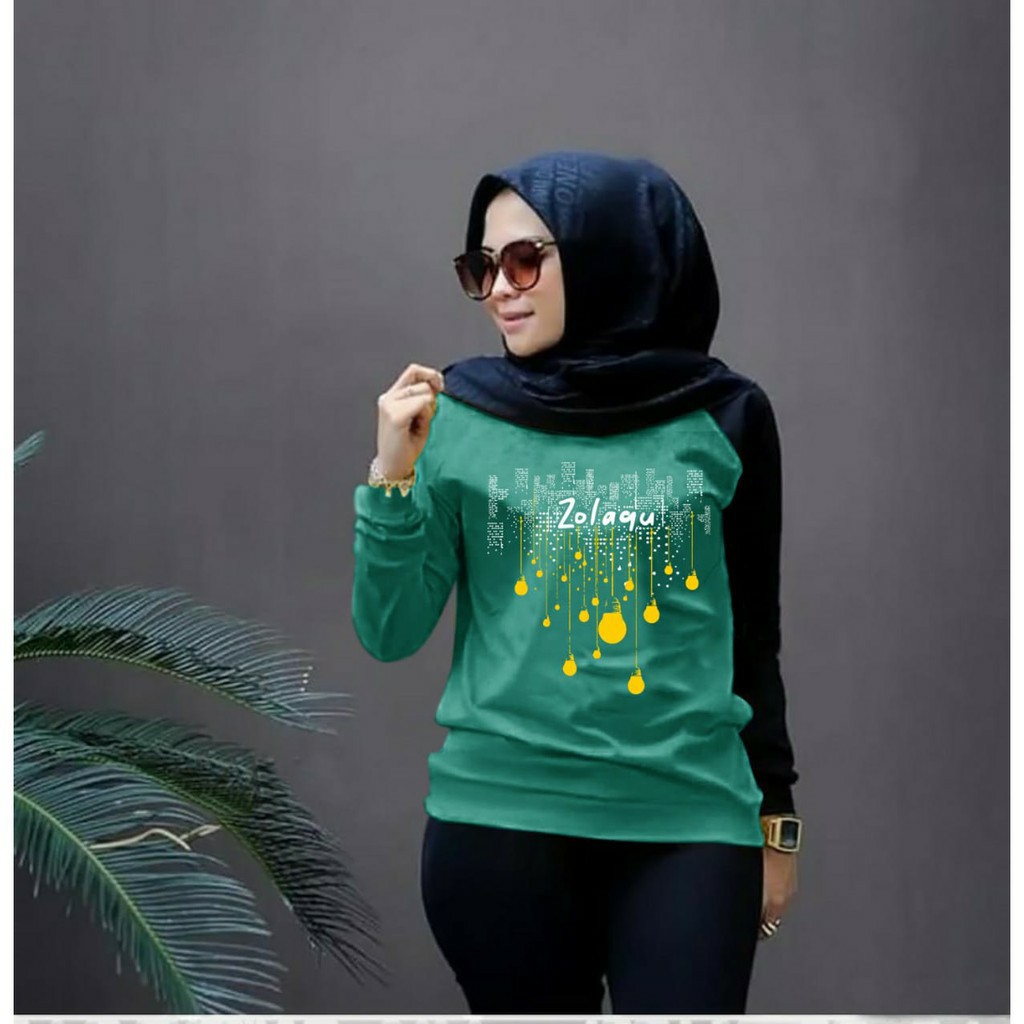 BAJU SWEATSHIRT CEWEK ZLQ LAMP-KAOS JUMPER WANITA LENGAN PANJANG-BAJU SWEATER KEKINIAN