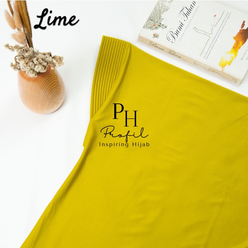 Jilbab Instan Bergo Hamidah Jersey Ukuran (XL) / Bergo Jersey Jumbo / Hijab jersey-Lime