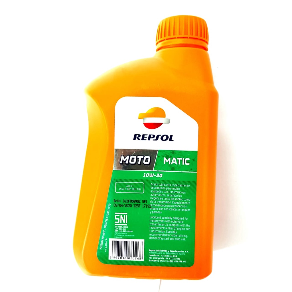 OLI REPSOL MOTO 10W-30 API SJ MATIC 10W30 800ML SNI JAMINAN ORI