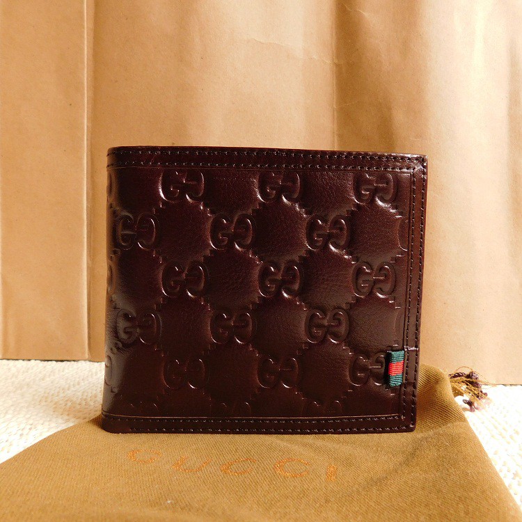 DOMPET KULIT PRIA TIDUR IMPORT BRANDED - GUCCI 225826 COFFEE