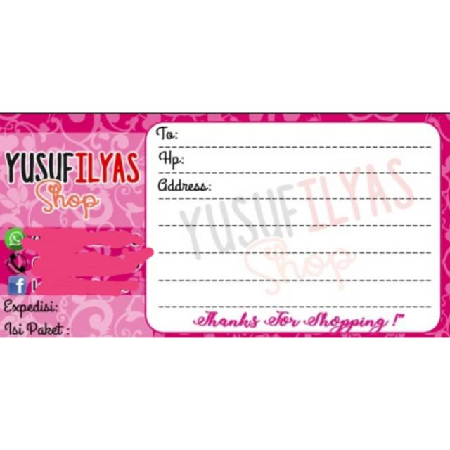 

Sticker alamat isi 300pcs free design bs pakai nama tokomu!.^_^
