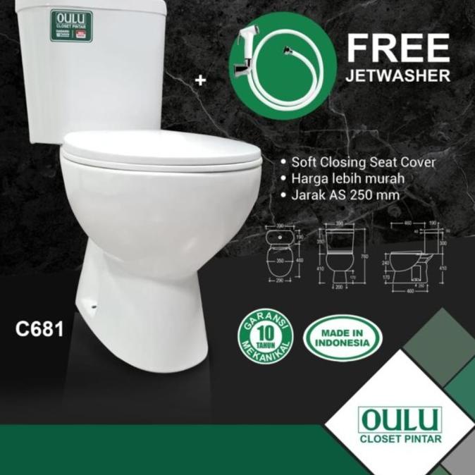 CLOSET DUDUK MURAH OULU C681 PUTIH [FREE ONGKIR JADETABEK] DSS3645CE