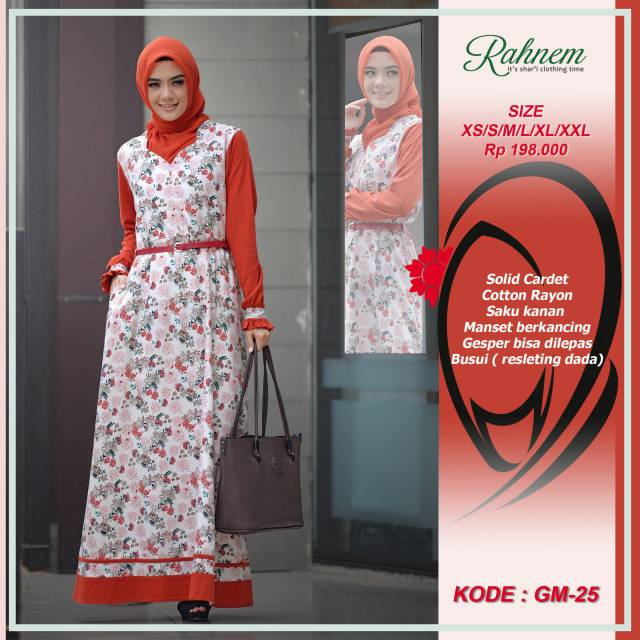 RAHNEM GM25 / GAMIS DEWASA / BUSUI / DRESS MUSLIM / FASHION MUSLIM