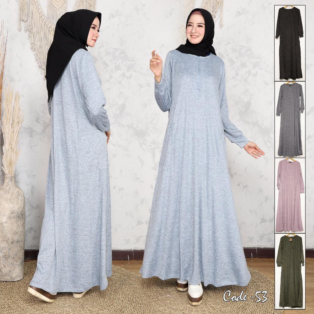 Baju Gamis Wanita 35 Bahan Kaos Korea