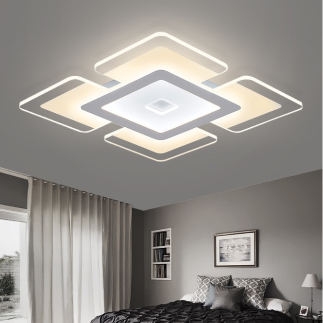 Lampu Hias Plafon Ruang Tamu 3 warna plus Remote Minimalis modern LED Plafon Modern Ceiling Light 16W 20 cm Dimmable Acrylic LED Ceiling Light Home Lamp Modern Elegant Living Room Bedroom Square Acrylic LED Ceiling Light Home Lamp Modern Elegant Living