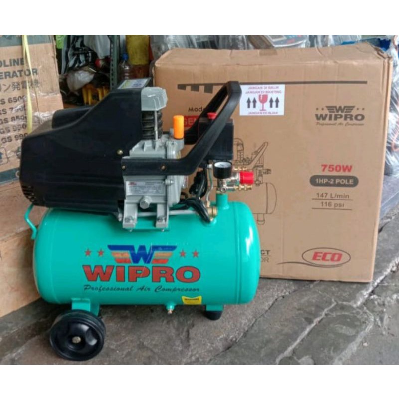Kompresor WIPRO GEMINI-240 1HP 24 Liter 750 Watt 8 Bar 2 Pole - Kompresor Direct 1HP WIPRO Gemini 24