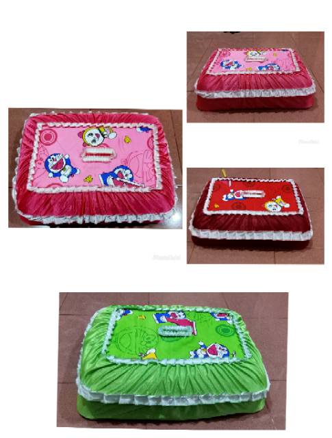 Sarung tudung saji kotak hello kitty doremon kembang