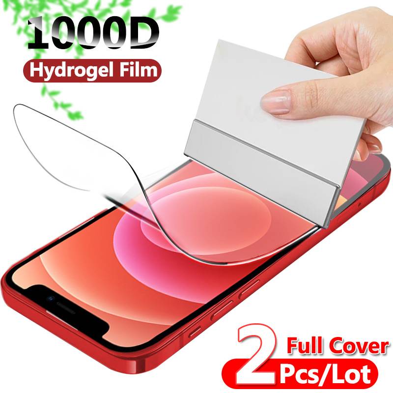 2pcs Film Hydrogel Pelindung Layar Anti Blueray Untuk Apple Iphone 11 12 Pro Max Mini 7 8 Plus X Xs Max Xr Se 2020