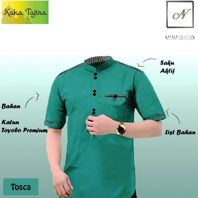 baju koko pria lengan pendek / koko raja tojiro / baju muslim pria