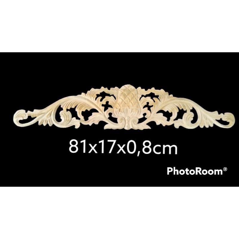 Dekorasi ukiran tempel jepara gunungan mahkota nanas bahan kayu mahoni