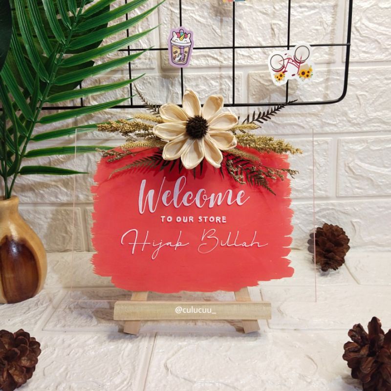 Acrylic Lettering Flower Rustic | Kado Wisuda | Kado Unik | Giftbox