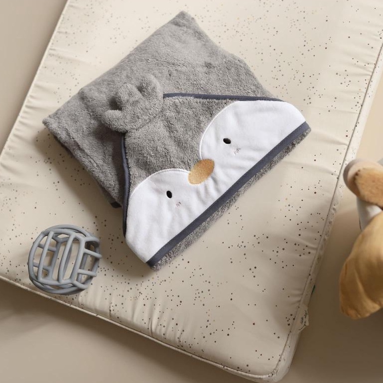 Mellow Bunny / Penguin Bamboo Bath Towel - Handuk Bambu Anak Bayi Balita Hooded Topi 90x90 cm 90 x 90