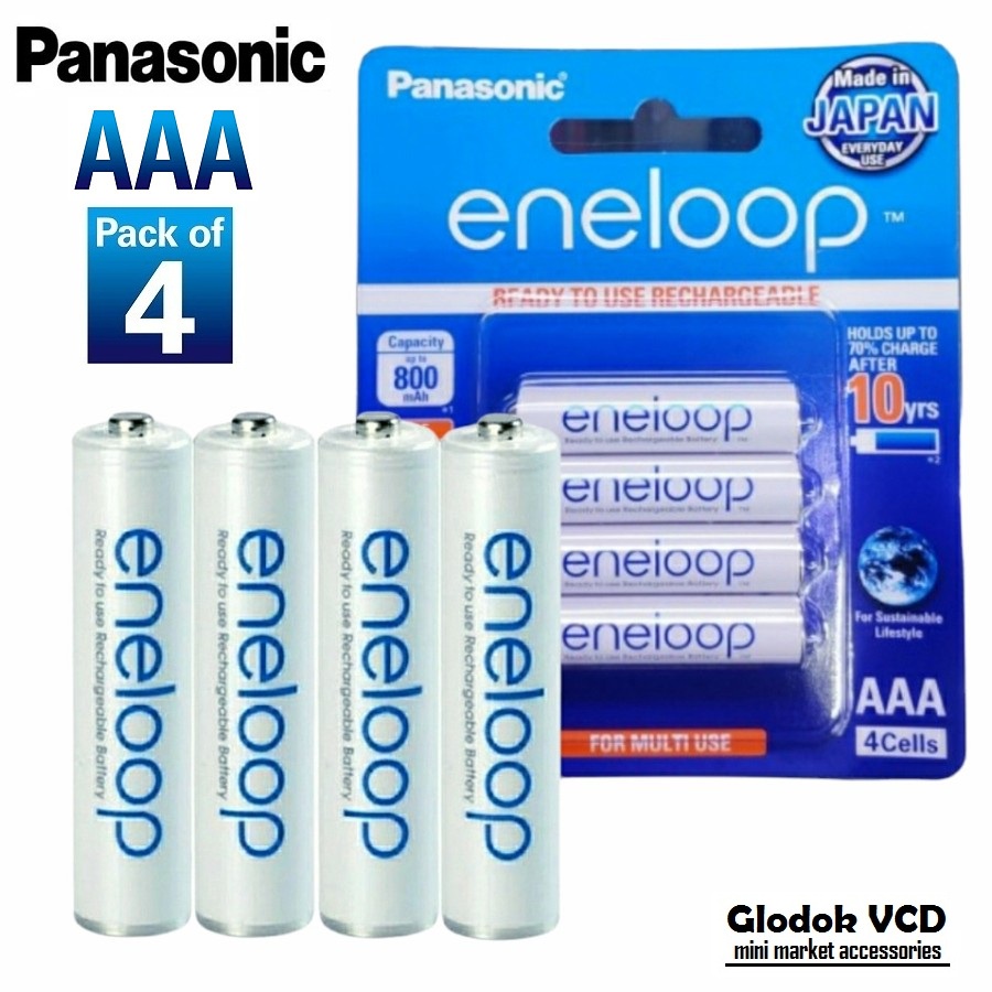 Baterai Panasonic Eneloop Rechargeable Battery AAA 750mAh isi 4pcs
