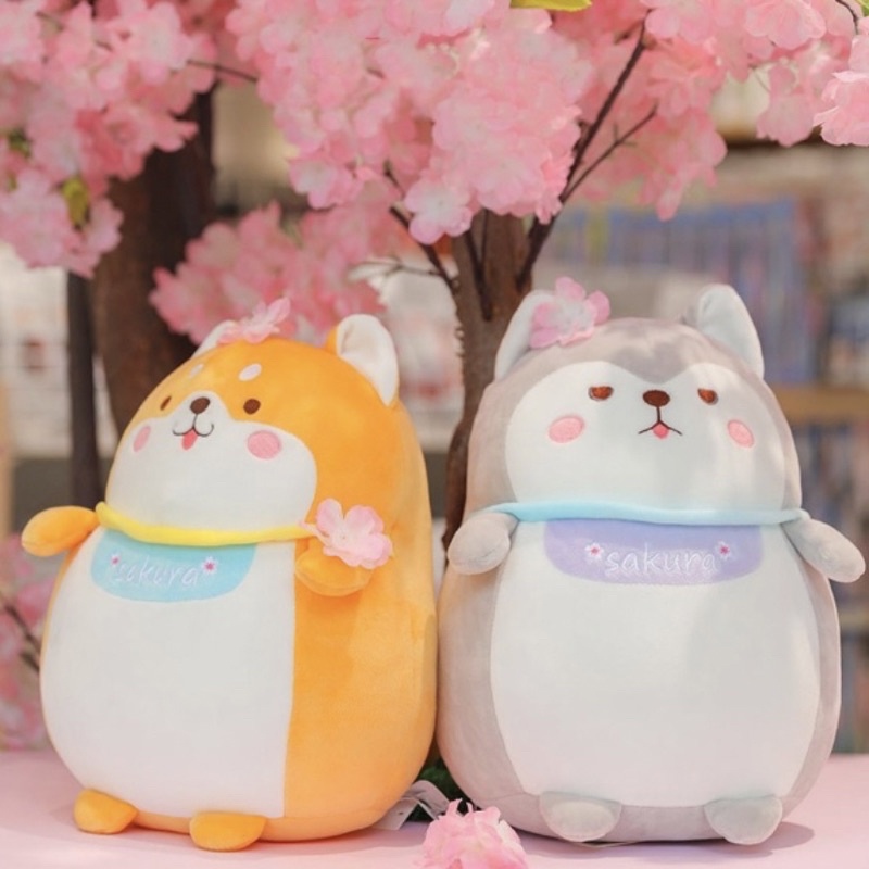 Bantal Boneka Lucu Sakura Shiba Inu Husky Mainan Cute Plush Toy Mainan Mewah Lembut Perempuan Anak