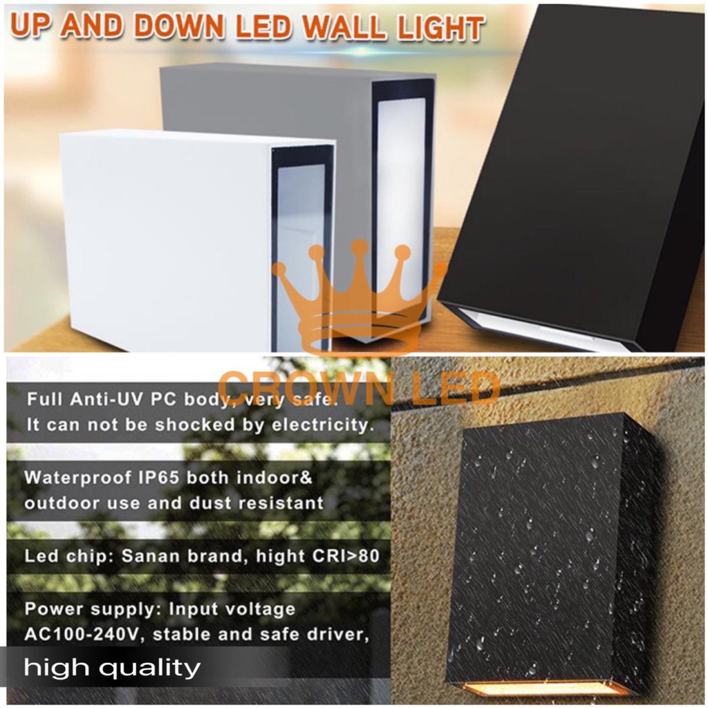 LAMPU DINDING LED OUTDOOR TAMAN LAMPU TANGGA 4W 2 ARAH WALL LAMP IP65