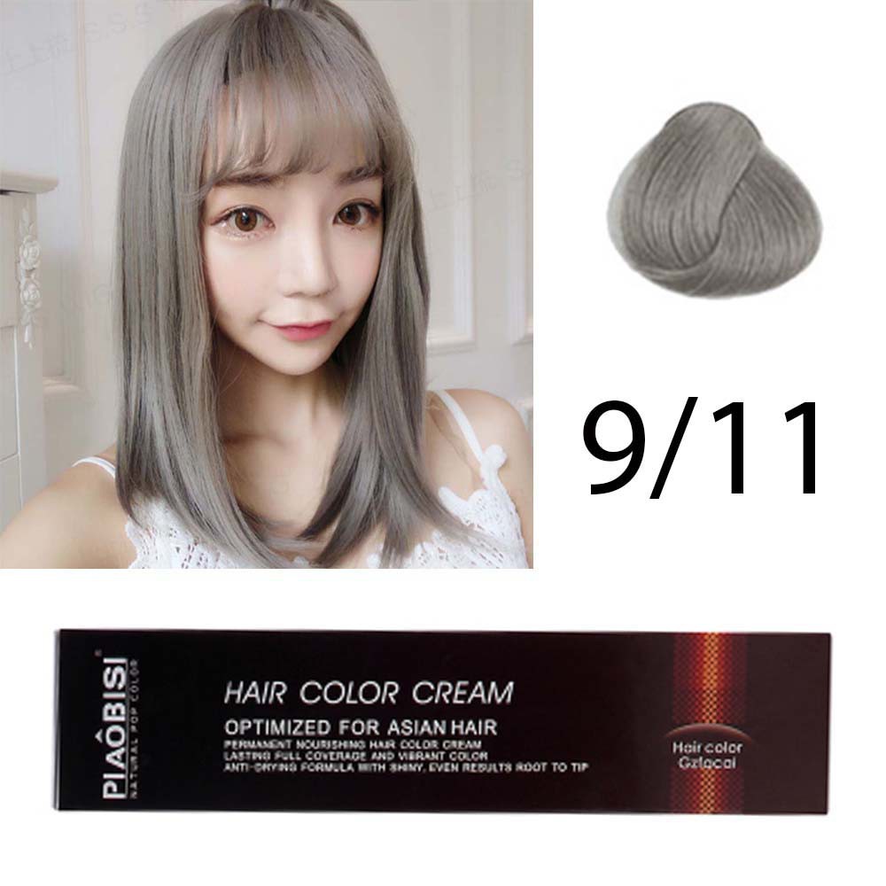 PIAOBISI 9 11 GRAY ASH BLONDE color cream pewarna  cat 