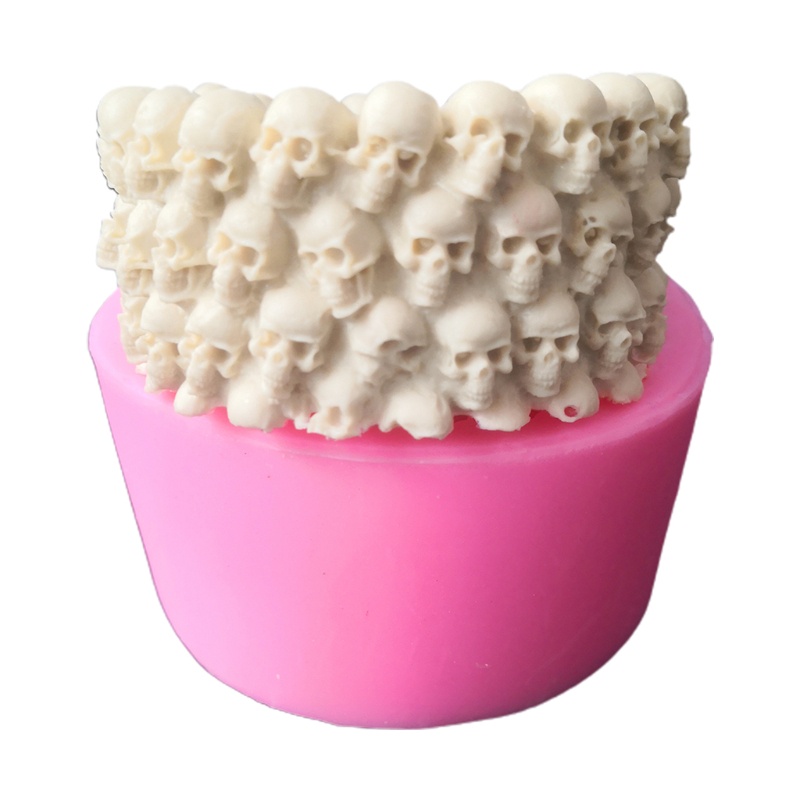 SIY  Skull Ashtray Epoxy Resin Mold Plant Flower Pot Silicone Mould DIY Candle Holder Casting Tool