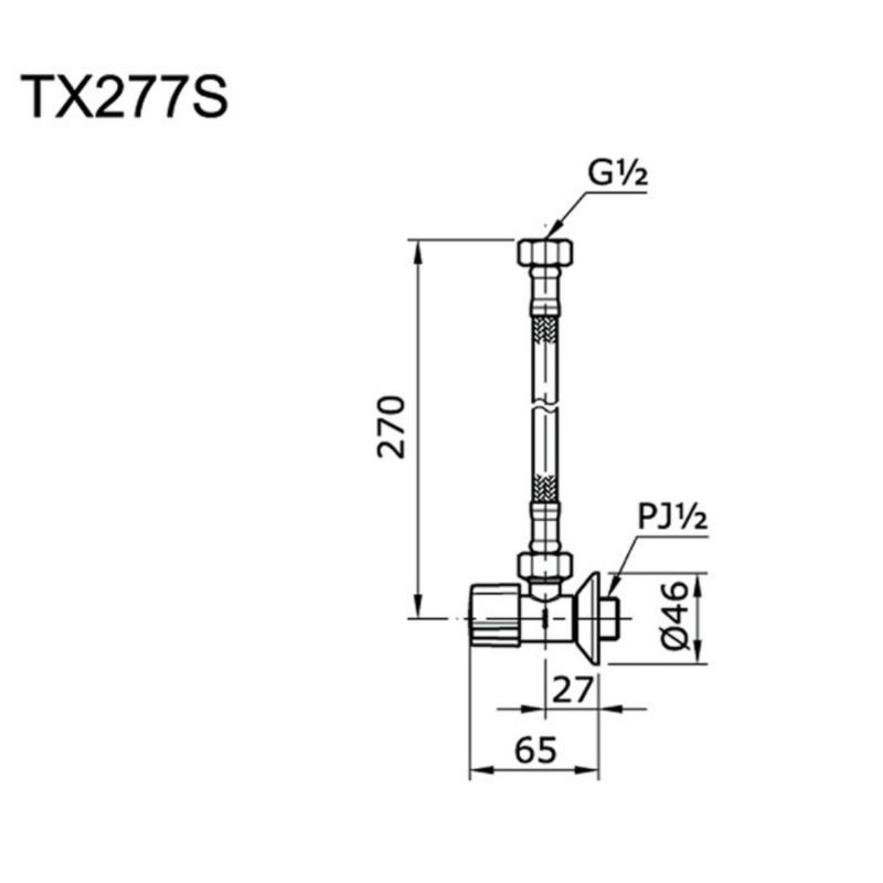 TOTO TX277S STOP KRAN W/ STOP KRAN + FLEXIBLE