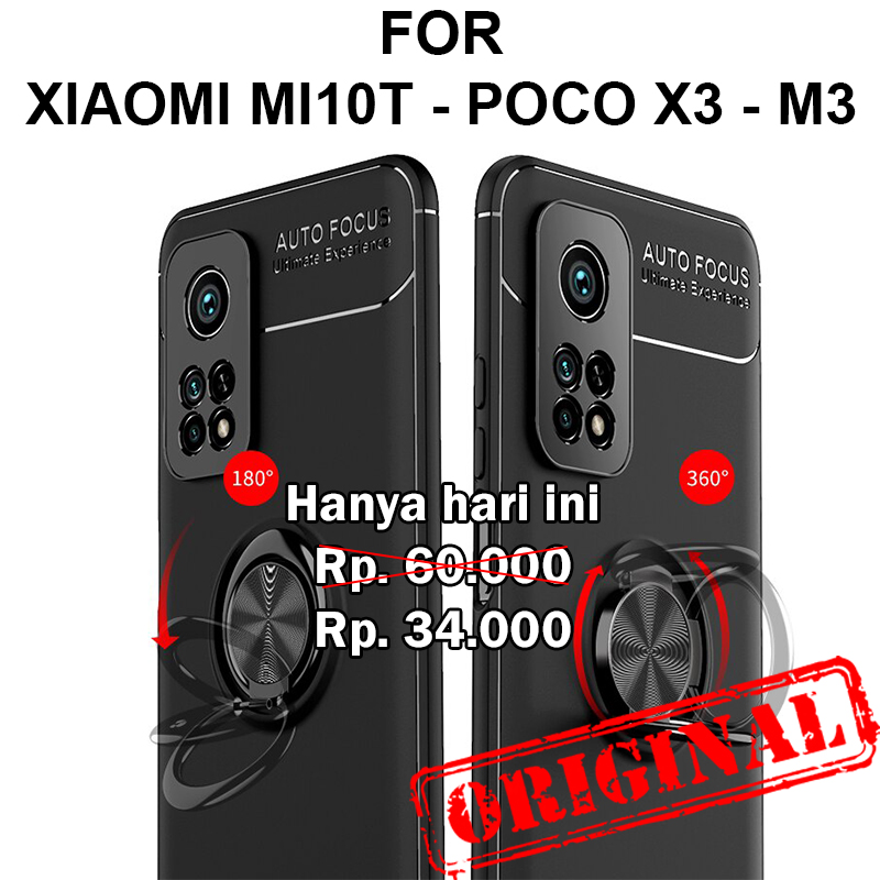 AUTO FOCUS IRING case Xiaomi Mi10T Pro - Poco X3 - M3 casing hp cover silikon ring