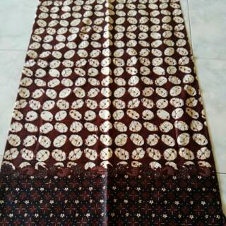 MJ kain  batik printing murah motif kawung sogan coklatan 