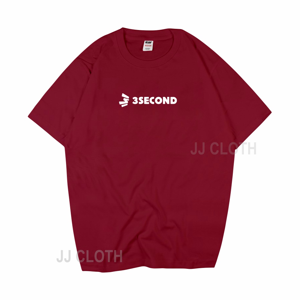 T shirt Kaos Distro Pria 3 Second font Mini/ Kaos Three Second Premium