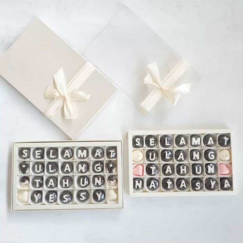 

coklat huruf hardbox isi 28