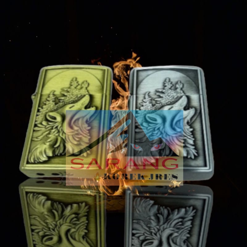 Korek Api Las Lighter Motif Wolf Serigala 3958