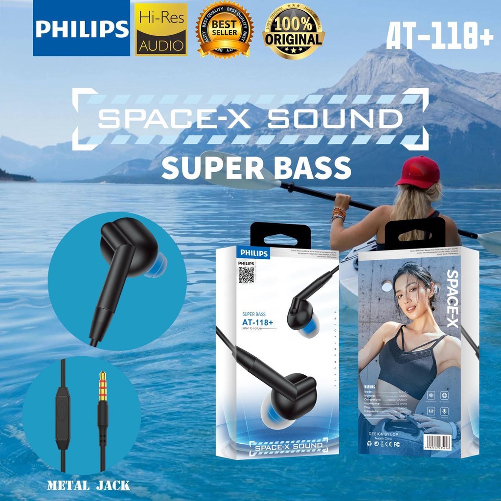 NEW~Headset / Handsfree PHILIPS AT181 AT181+ AT186 TM911 Extra Bass Earphone