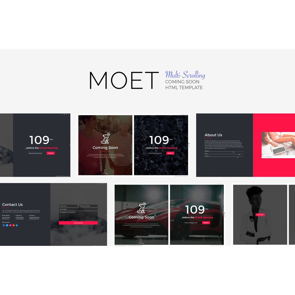 Landing HTML Page - MOET Multi-Scrolling Coming Soon Template