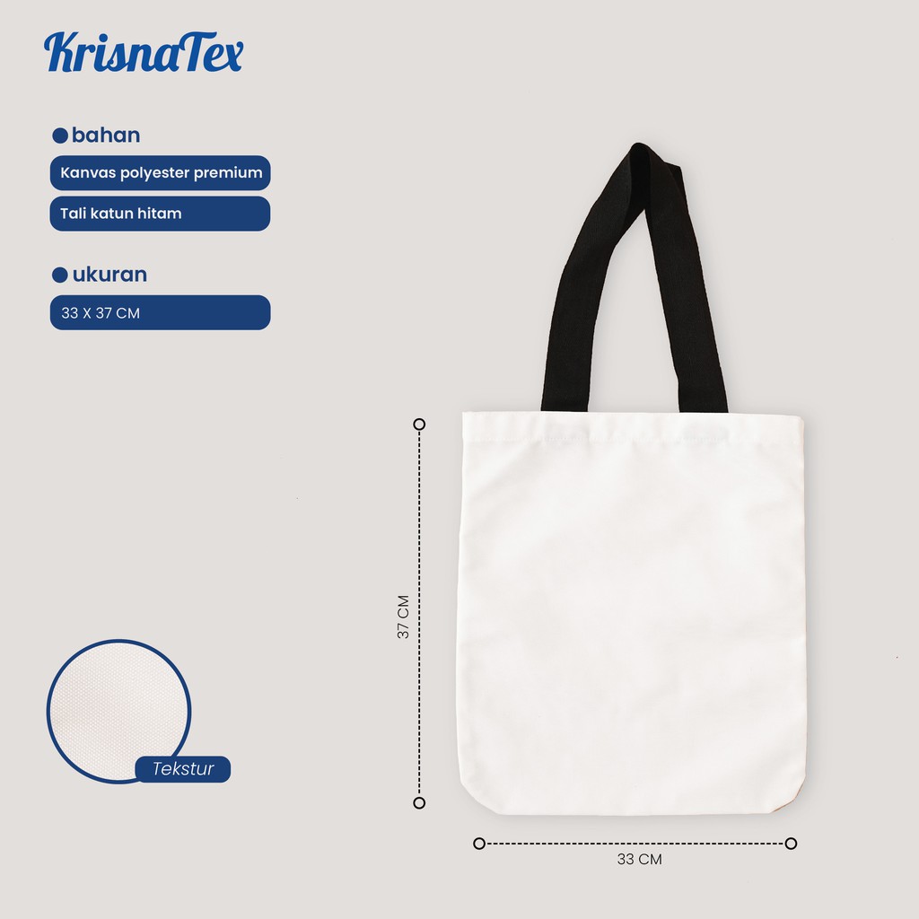 Tote Bag Kanvas Polyester PREMIUM Polos - Tas Belanja Canvas Print Shopping Totebag