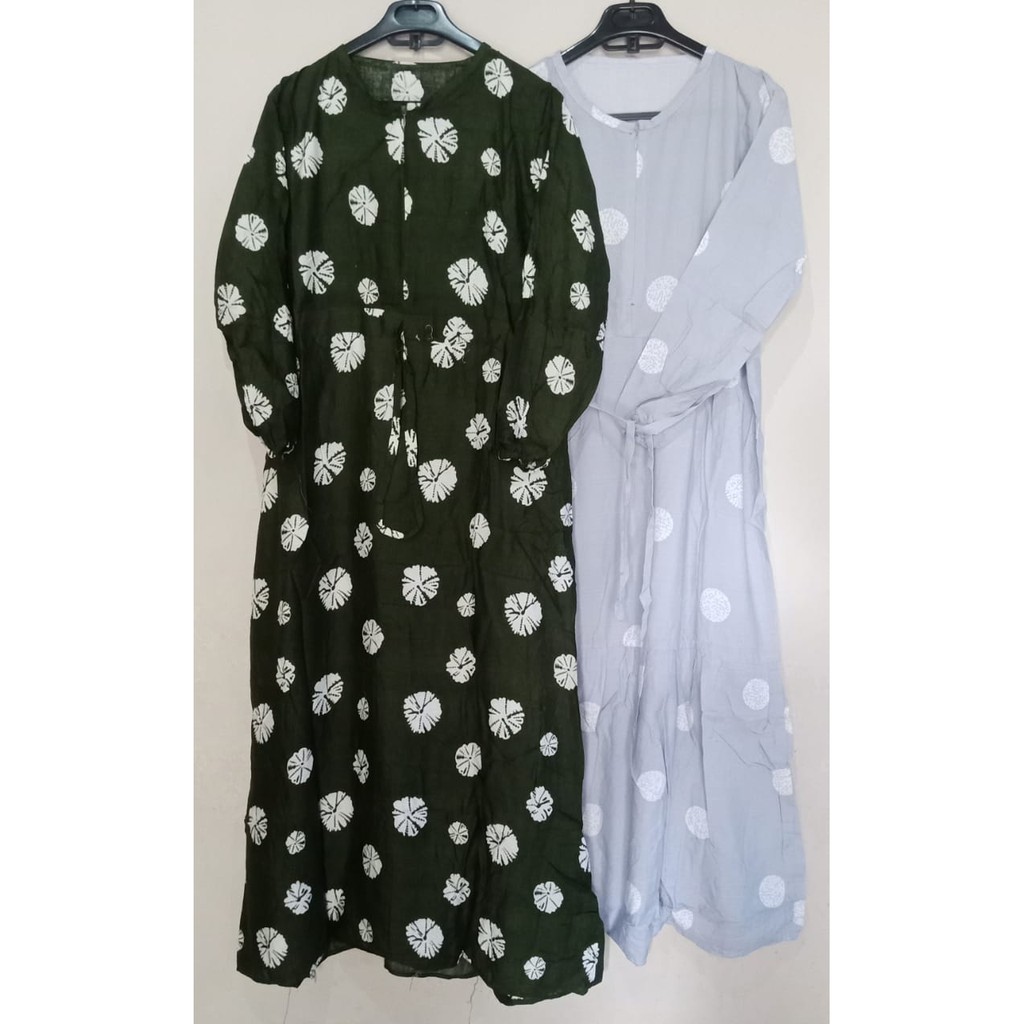 gamis rayon motif bunga polos viscos premium import best seller