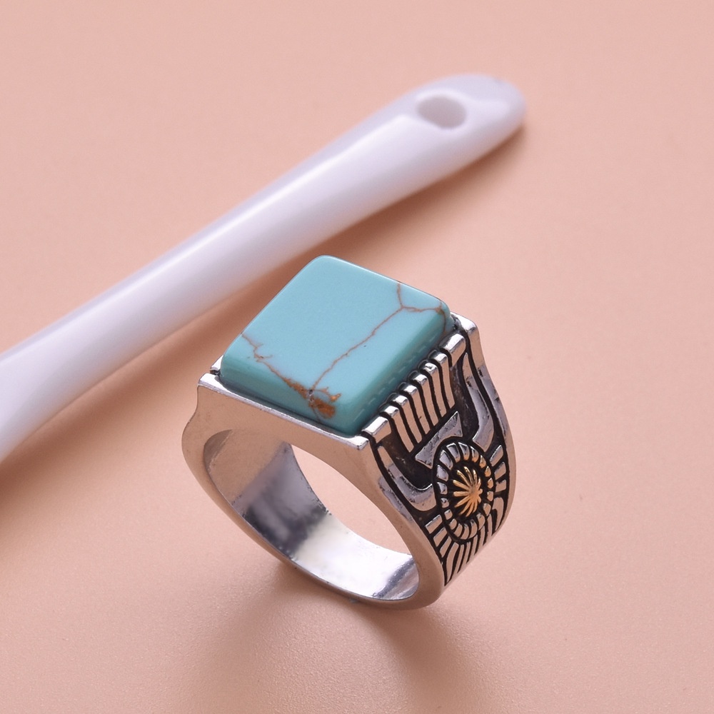 Cincin Sterling Silver 925 Dengan Batu Hias Turquoise Untuk Wanita Ccb62