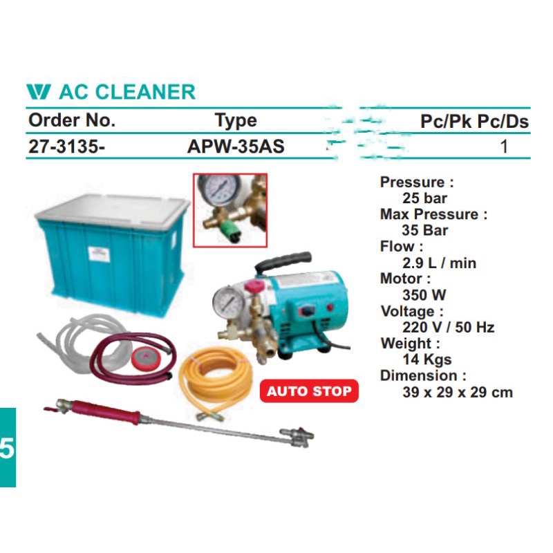 Alat pembersih AC wipro APW-35AS