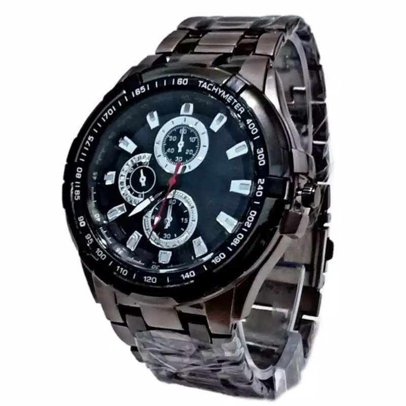 Jam Tangan Pria Sporty Strap Rantai Steel QS Chronicle