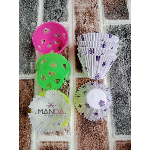 Paket cetakan Kue Bolu Roti Kukus Tinggi +cup tulip