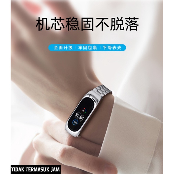 STEEL Magnetic Strap Mi Band 3 4 5 6 ​Milanese Oyster Jam Gelang Xiaomi MiBAND watch Classic Tali jamtangan smart siaomi gold silver hitam rose pink