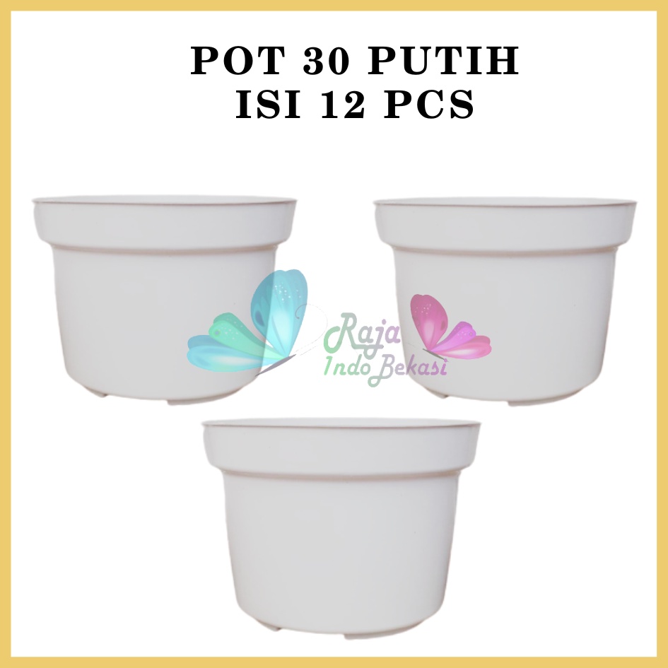 LUSINAN Pot 30 Putih Isi 12 Pcs TERMURAH GROSIR Pot Lusinan Hitam Murah Termurah 12 20 25 30 Cm