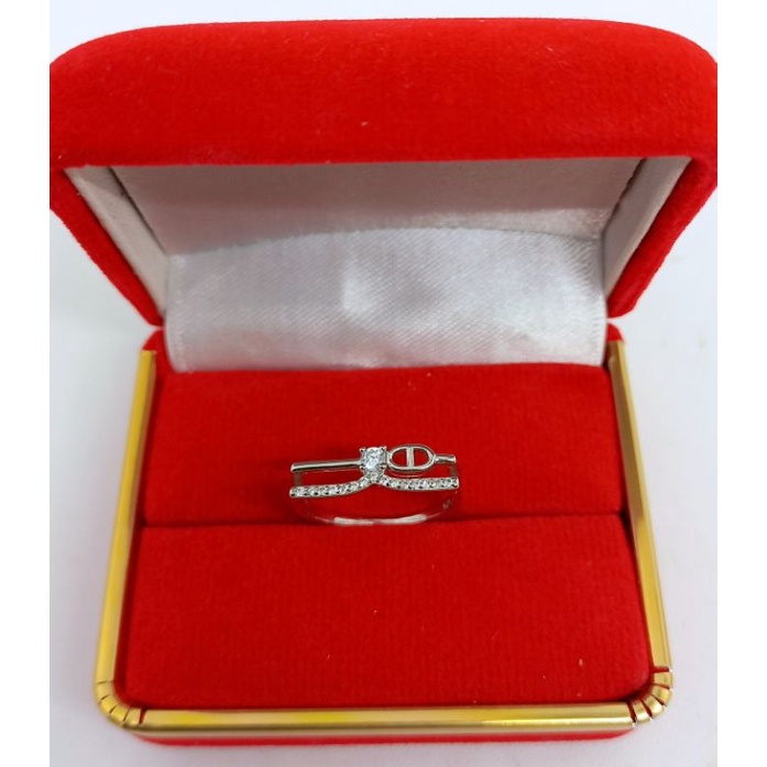 CINCIN PERAK ASLI LAPIS EMAS 925/CINCIN CART*R MATA PUTIH/CINCIN ASLI SILVER/CINCIN FASHION