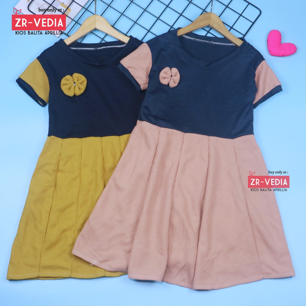 Dress Maudy Size 5-6 Tahun / Dress Gaun Anak Perempuan Murah Baju Cewek Lengan SD Pesta Import